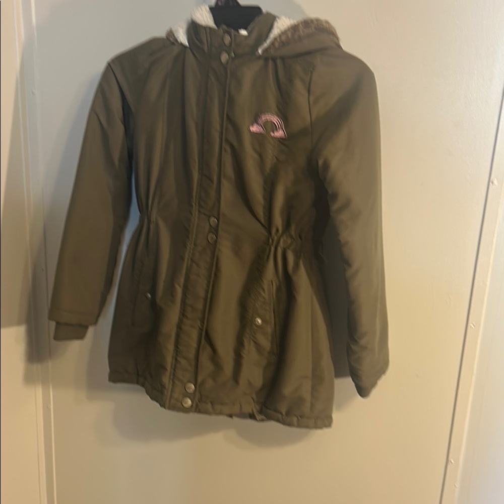 Elvi Green Puffer Jacket with Hood and Weather-Resistant Design